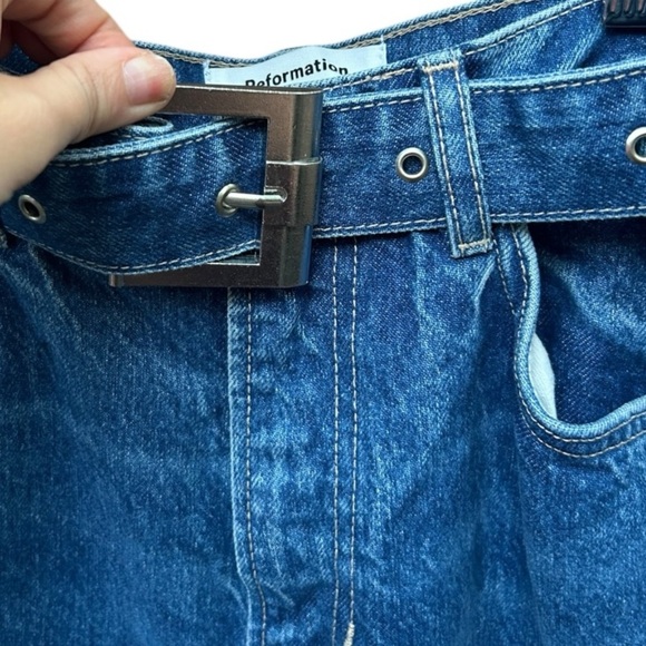 Reformation Cary Belted Cargo High Rise Slouchy Jeans - Picture 4 of 6